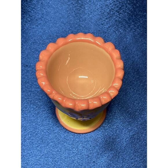 Porcelain Yellow and Pink Bunny with Ribbon Egg Cup WCL - Picture 6 of 6